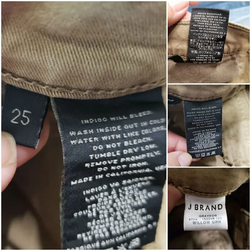 J brand grayson cargo skinny willow green